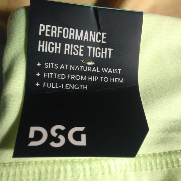 BNWT LEGGINGS BY DICKS SPORTING GOODS SZ.LG (GIRLS) NEON GREEN/ YELLOW SOFT - Picture 3 of 7